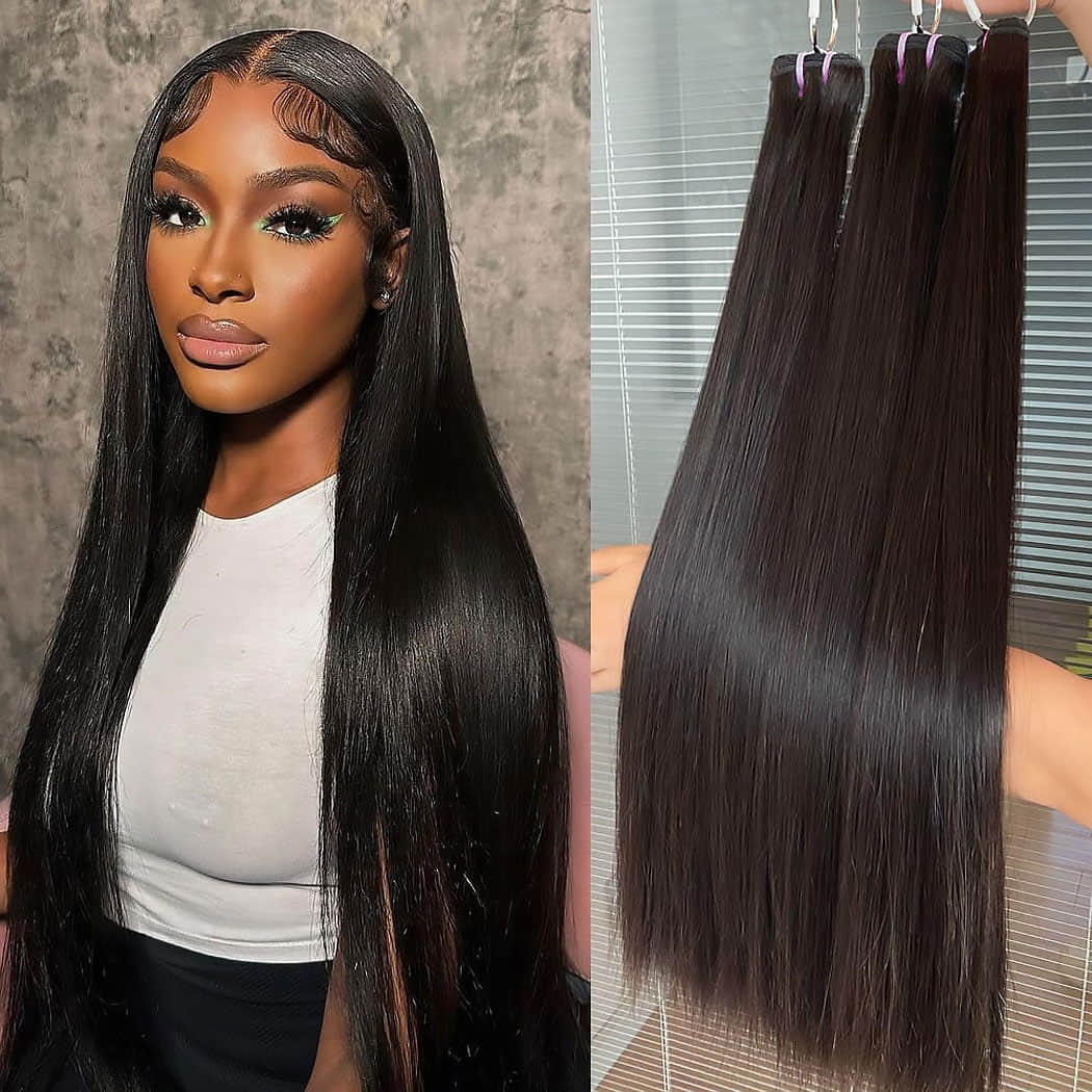 StariaHair 14-30 Inch Straight Vietnam Raw Hair Bundles #1B