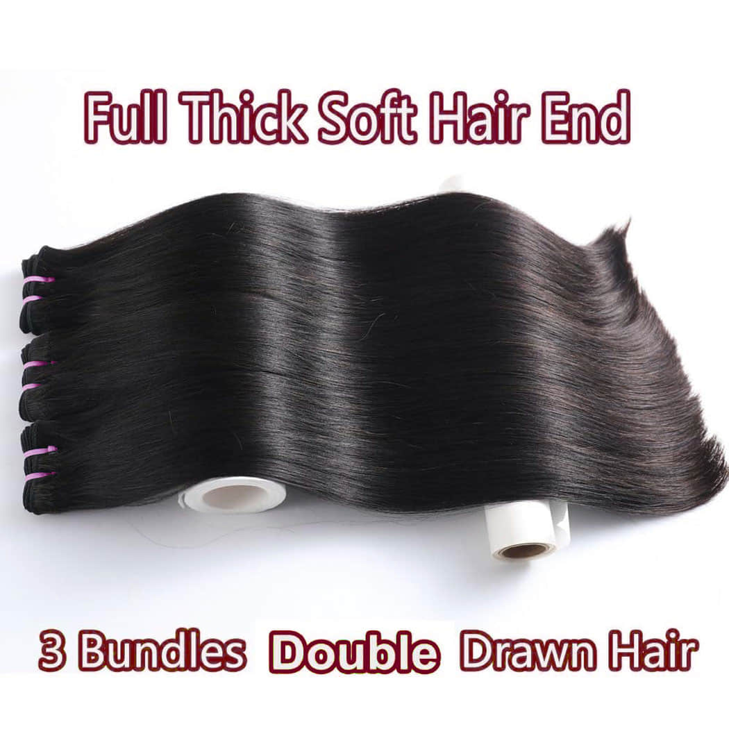 StariaHair 14-30 Inch Straight Vietnam Raw Hair Bundles #1B