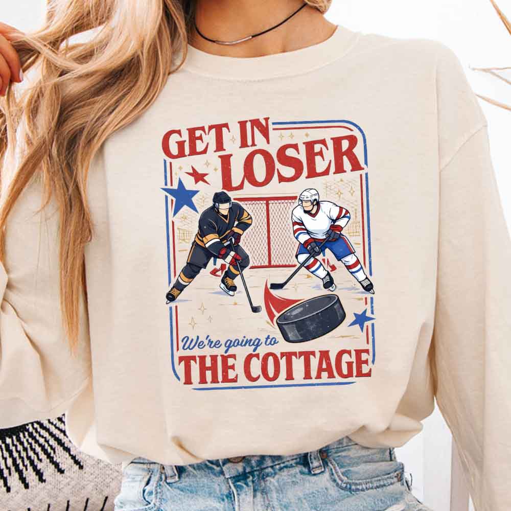 Get In Loser, We’re Going to the Cottage Comfort Colors Long Sleeve – Hockey Romance BookTok Shirt