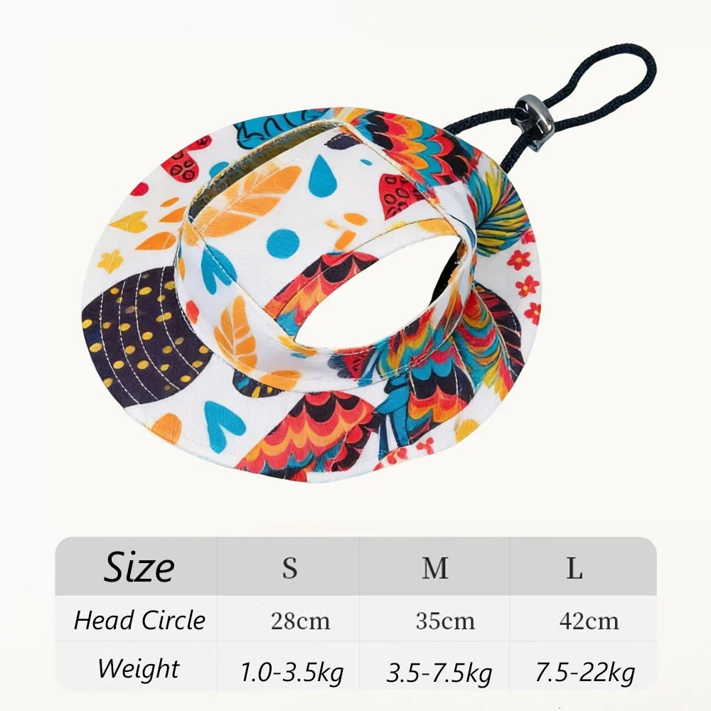 Cute Print Dog Hat for Small Medium Dogs | Adjustable Pet Cap for Pug Corgi Dachshund