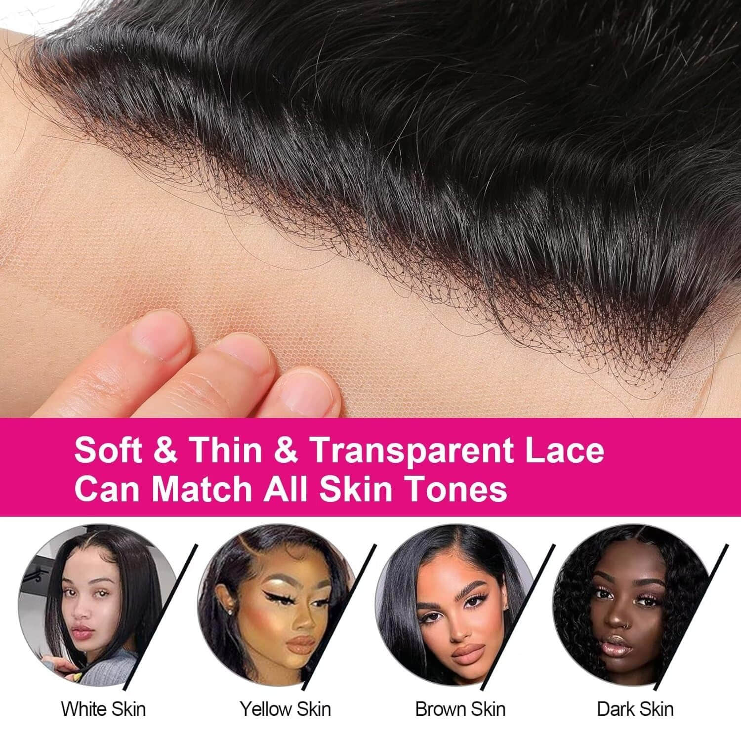 StariaHair 12-20 Inch 5"x5" Transparent Lace Closure Body Wave #1B